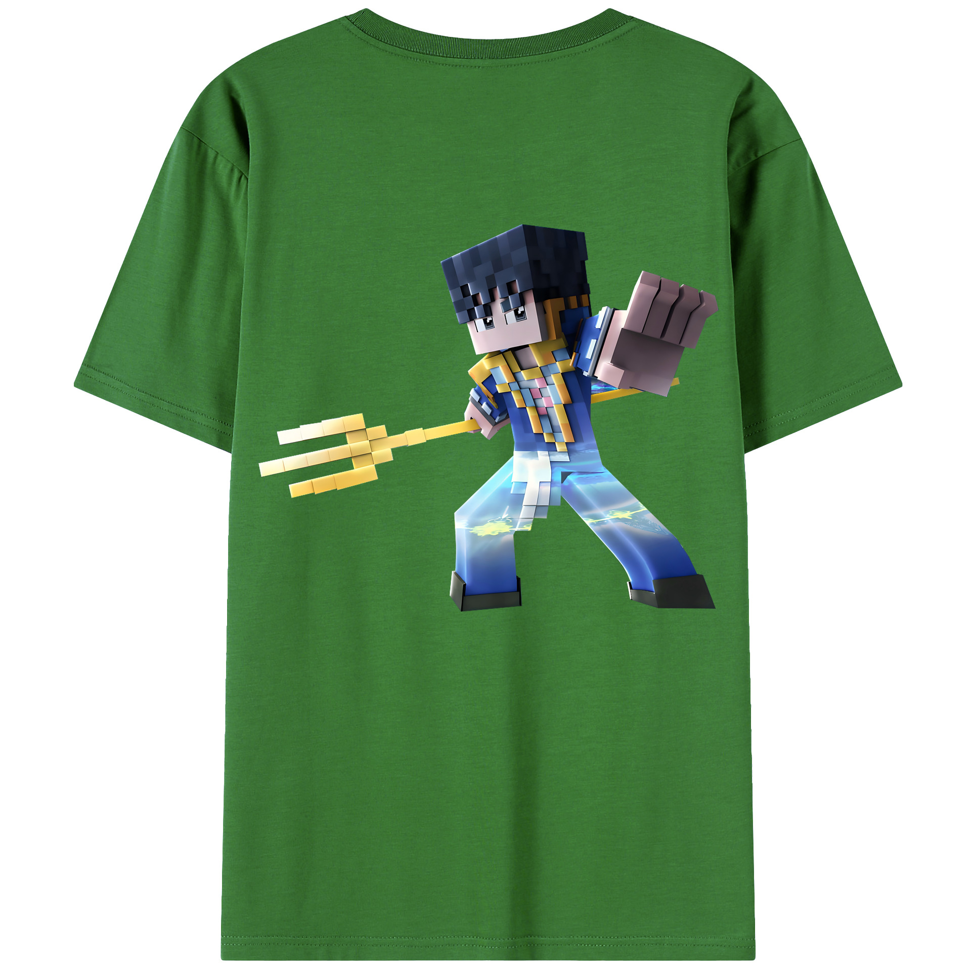（画像用） マインクラフト ブロックの世界 Minecraft MC Block world レディース半袖Tシャツ(バックプリント)